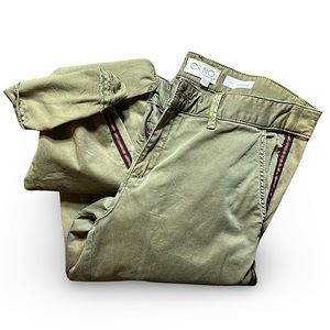 By Anthropologie Chino Relaxed Fit Tuxedo Striped Army Olive